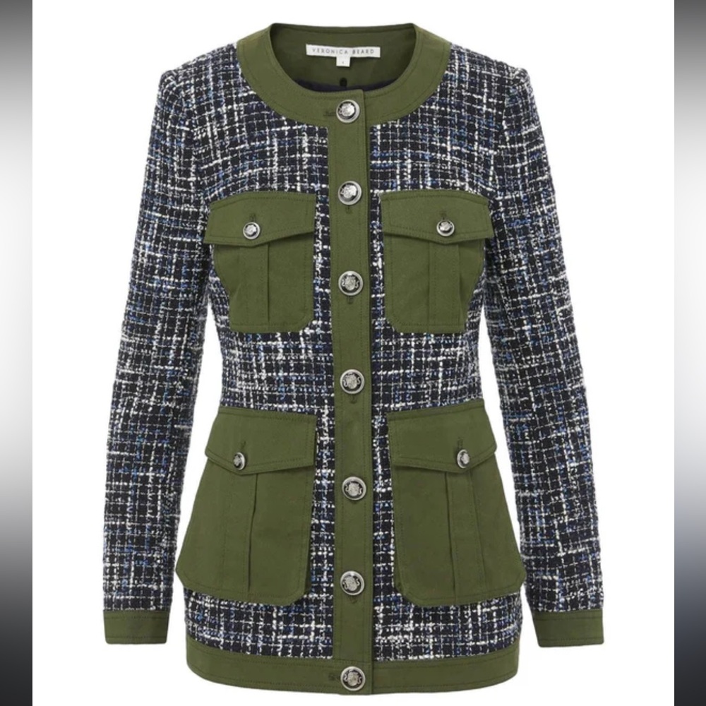 Veronica Beard Green and Blue Tweed Blazer Barely worn, offers welcome!